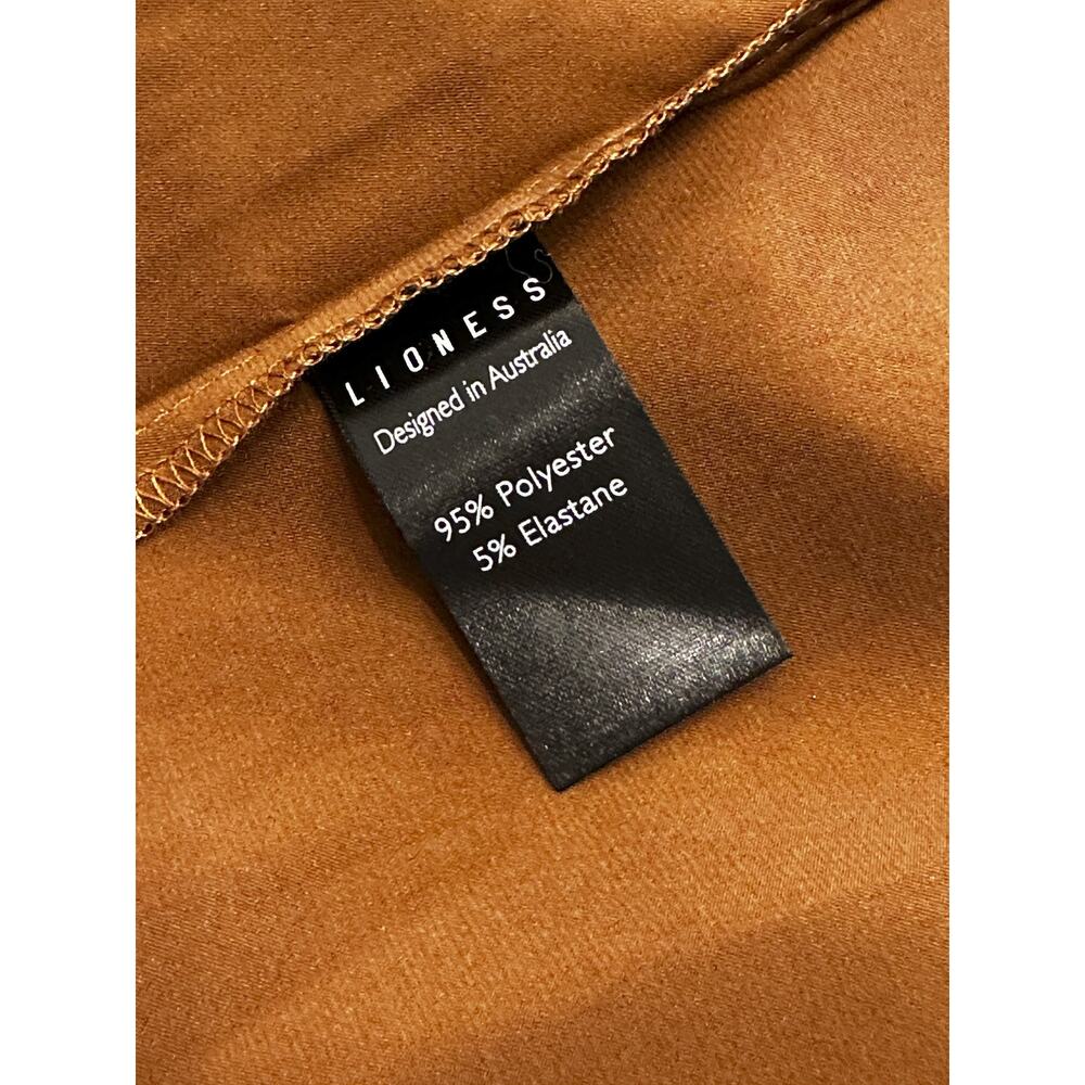 Lioness NWT Simi Umber Brown Satin Lace Trim Maxi Slip Dress Large - Picture 6 of 7